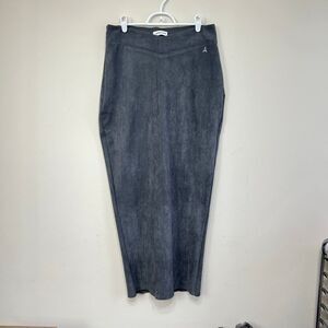 Maniere De Voir Womens Faux Suede Side Zip Midaxi Skirt Gray Size 12